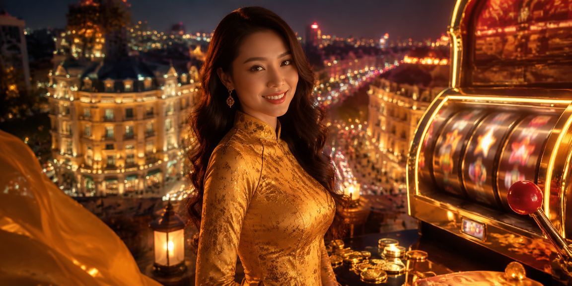 Người chơi cá cược slot tại Hà Nội với trang phục áo dài truyền thống